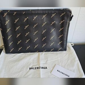 Balenciaga pouch clutch black